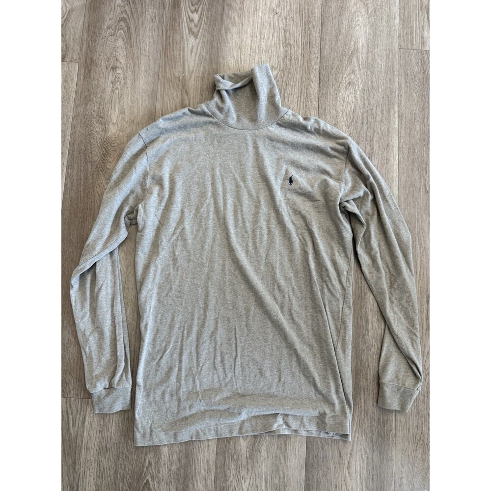 Ralph Lauren Men’s Large Turtleneck Sweater Light Brown Polo Cotton Pullover